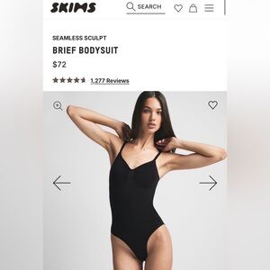 Skims Seamless Sculpt Black Brief Bodysuit